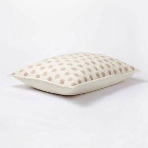 Standard Lofty Cotton Slub Woodblock Print Floral Sham - Threshold Studi…